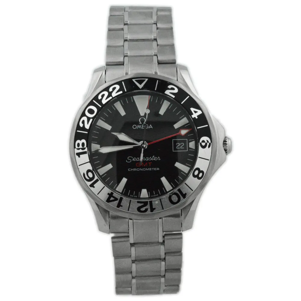 Omega Men's Seamaster GMT Stainless Steel 41mm Black Stick Dial Watch Reference #: 2234.50.00
