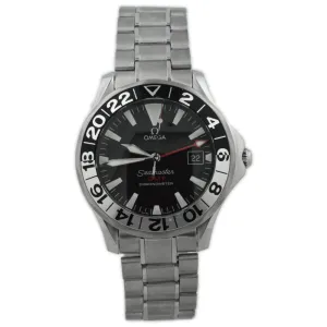 Omega Men's Seamaster GMT Stainless Steel 41mm Black Stick Dial Watch Reference #: 2234.50.00