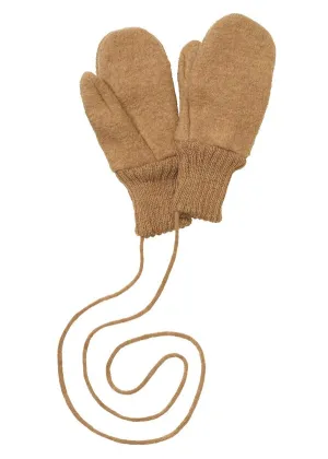 Organic Merino Boiled Wool Gloves | Caramel