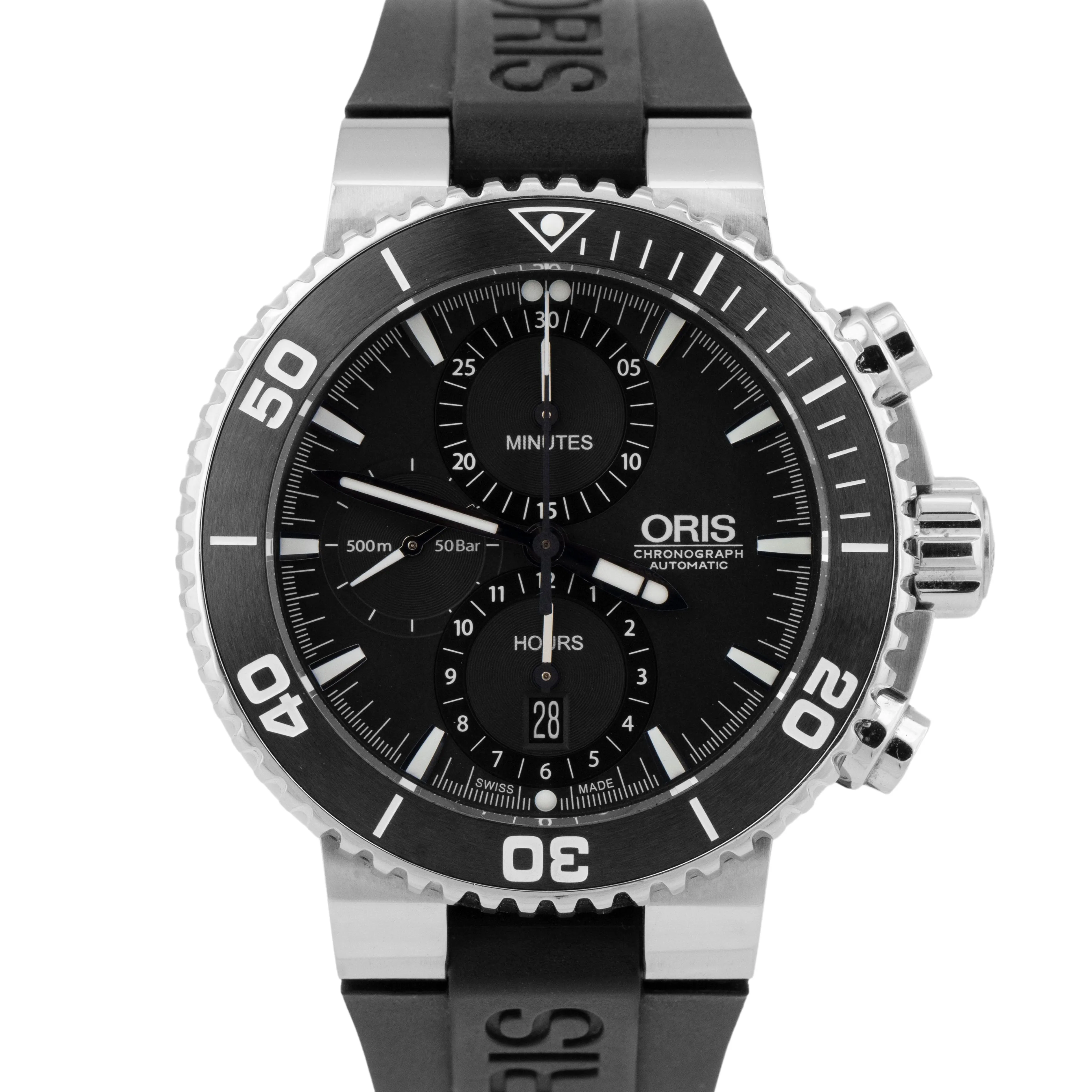 Oris Aquis Chronograph Black 46mm PAPERS Watch 01 774 7655 4154-07 4 26 34EB B P