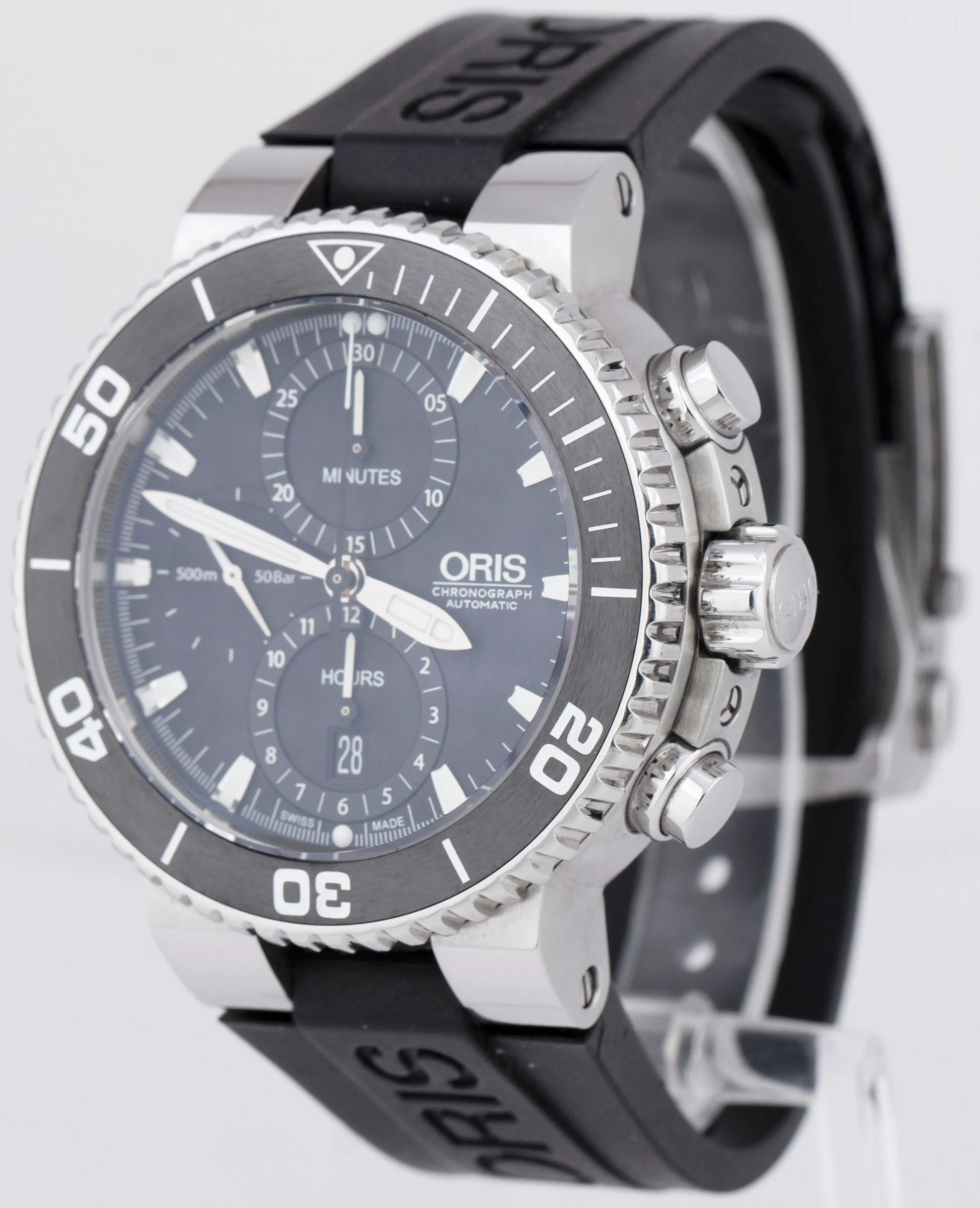Oris Aquis Chronograph Black 46mm PAPERS Watch 01 774 7655 4154-07 4 26 34EB B P