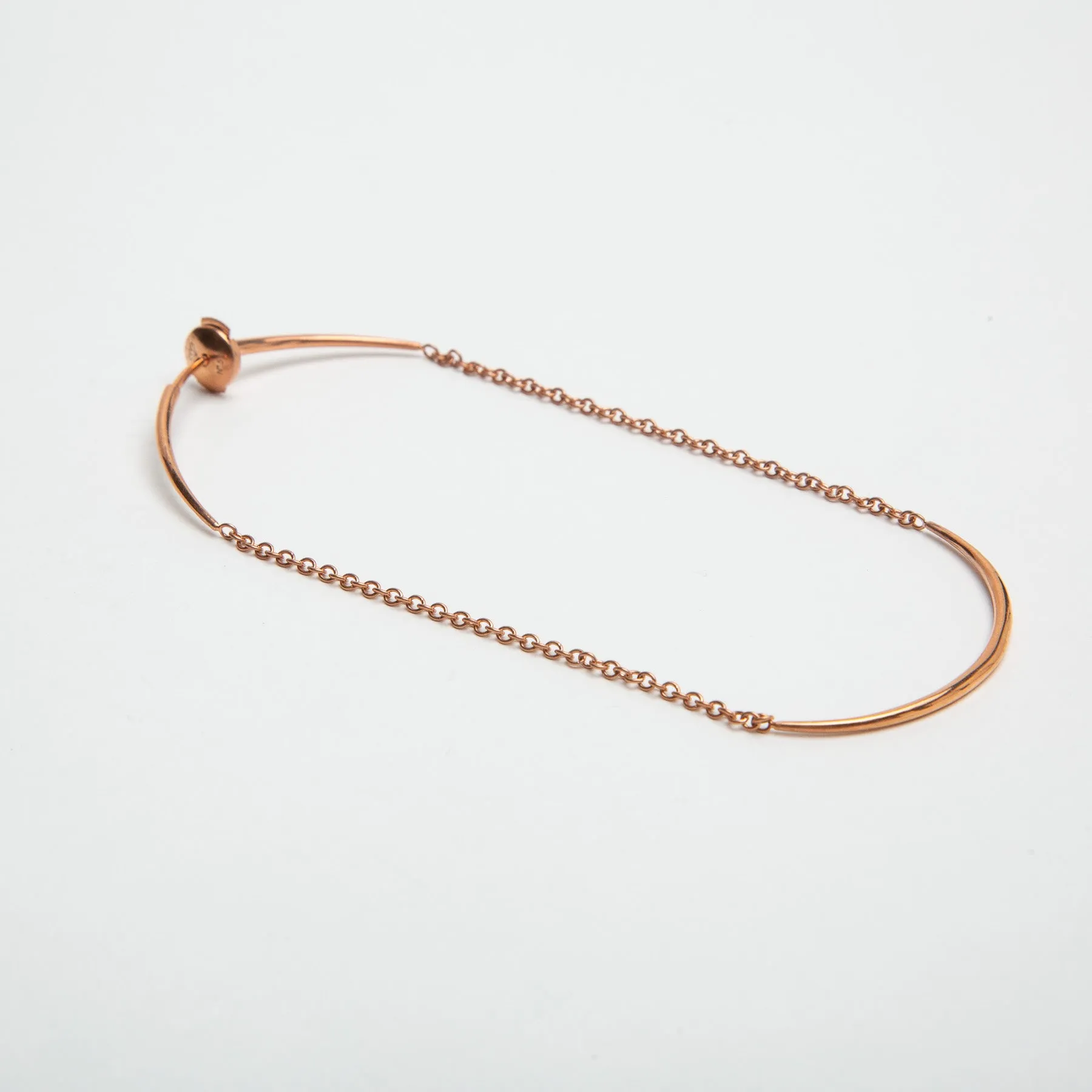 OTZAR | ROSE GOLD CHAIN THREAD EARRING
