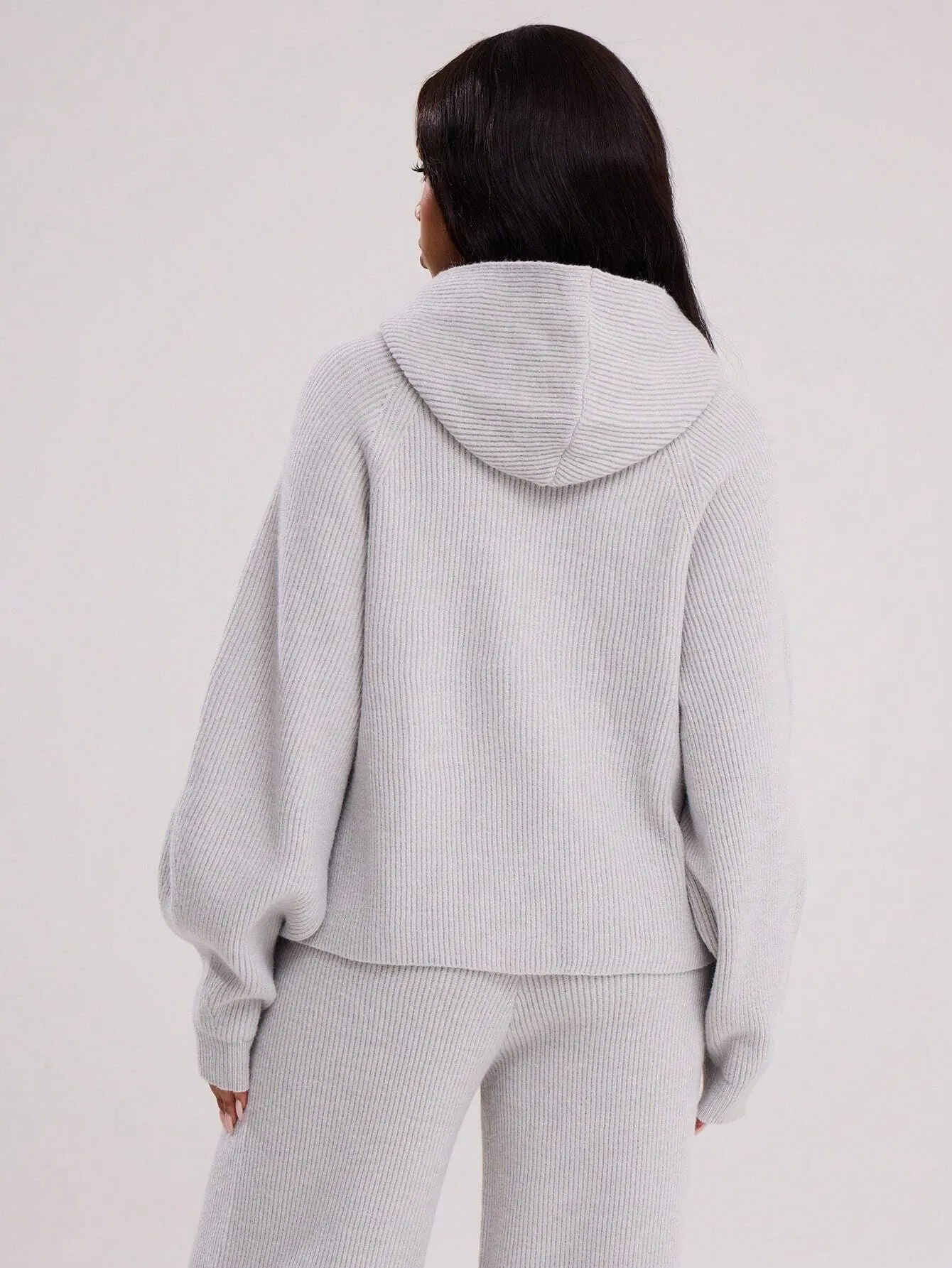 Oversized Hooded Boxy Knit Sweater - Cozy & Stylish