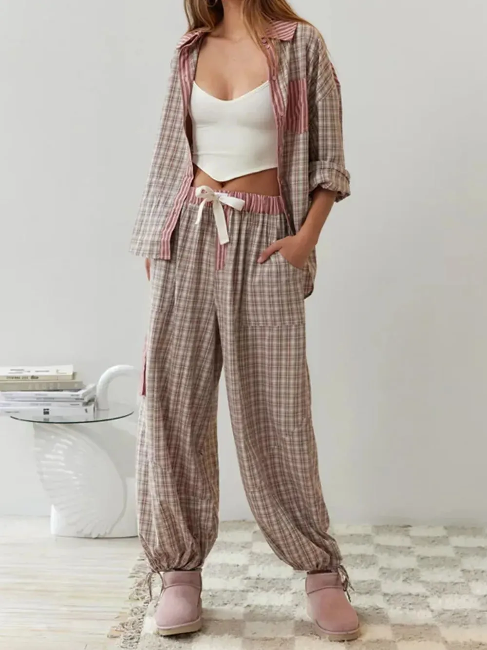 Pajama Bliss™ | Women's Two-Piece Pajama Set | Soft Cotton, Relaxed Fit & Stylish Print