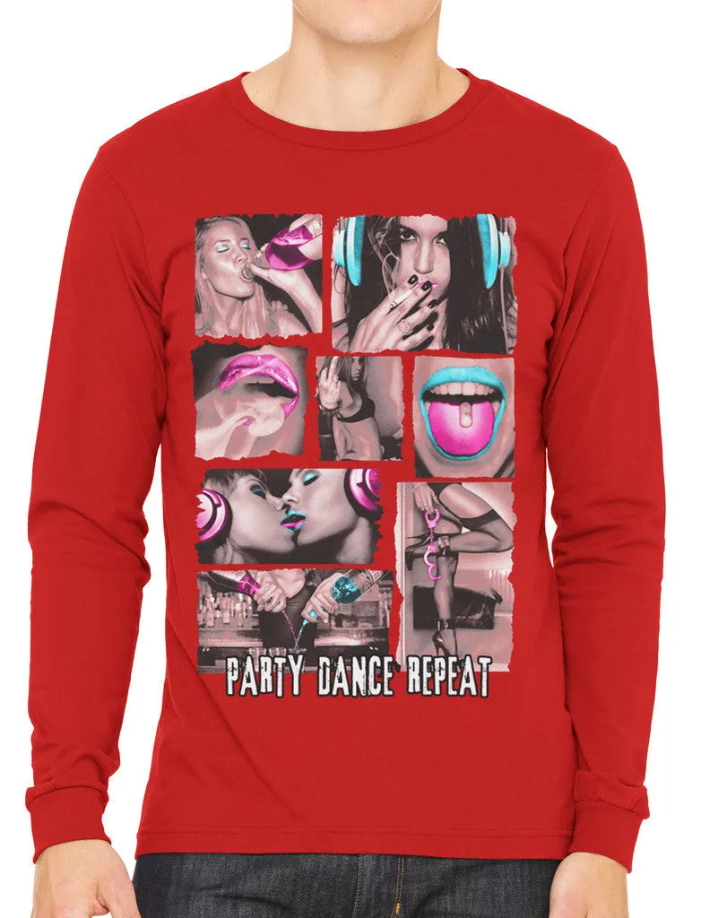 Party Dance Repeat Men's Long Sleeve T-shirt