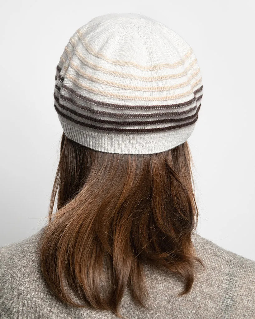 Patricia Cashmere Ombre Striped Hat & Glove Set