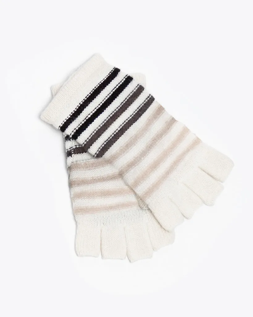 Patricia Cashmere Ombre Striped Hat & Glove Set