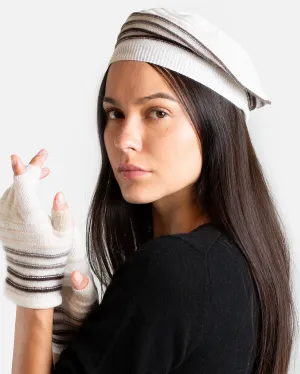 Patricia Cashmere Ombre Striped Hat & Glove Set