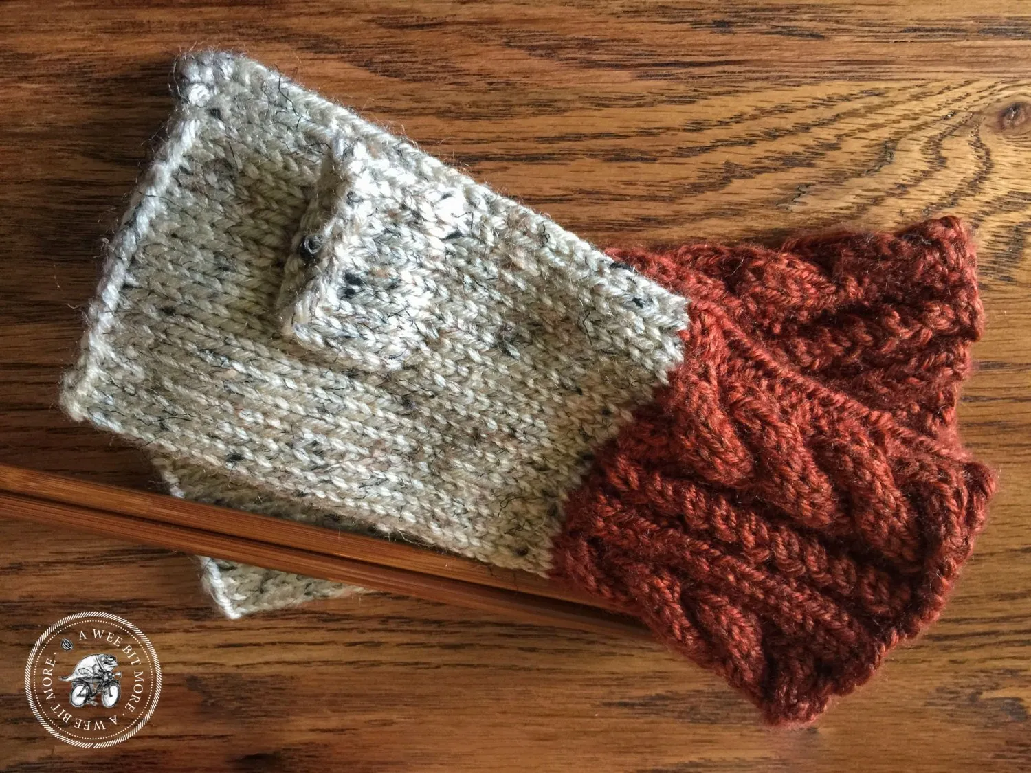 PATTERN Rusty Wheat Fingerless Mitts, Vegan