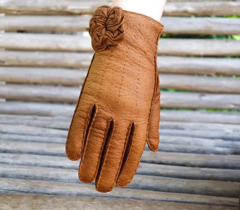 Paula - Peccary leather gloves - women