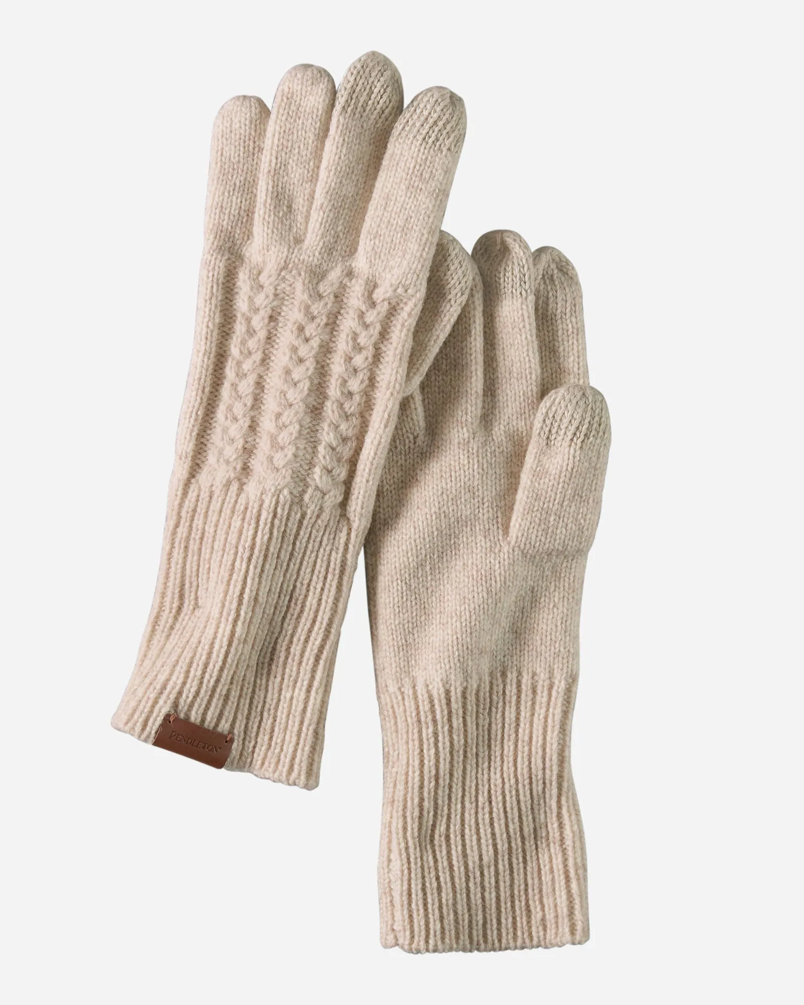 Pendleton Women's Cable Lambswool Texting Gloves
