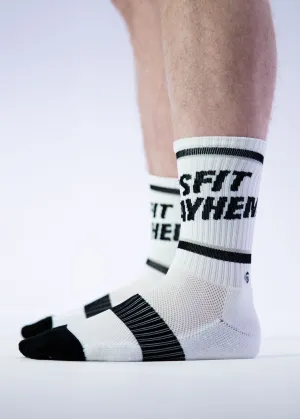 Performance Crew Socks: White   Black
