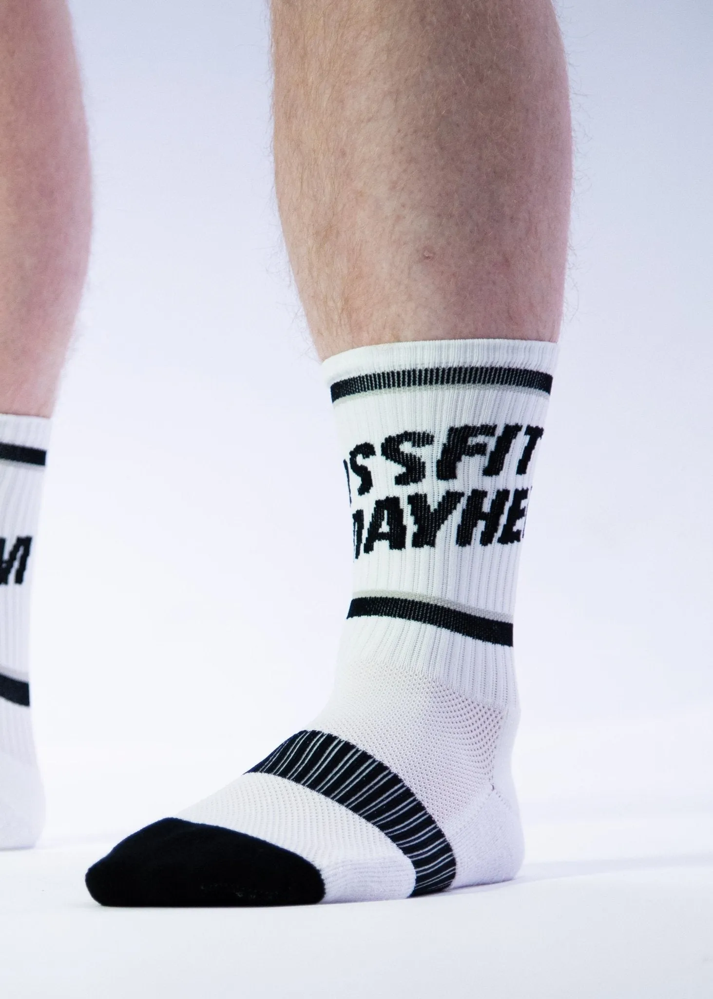 Performance Crew Socks: White   Black