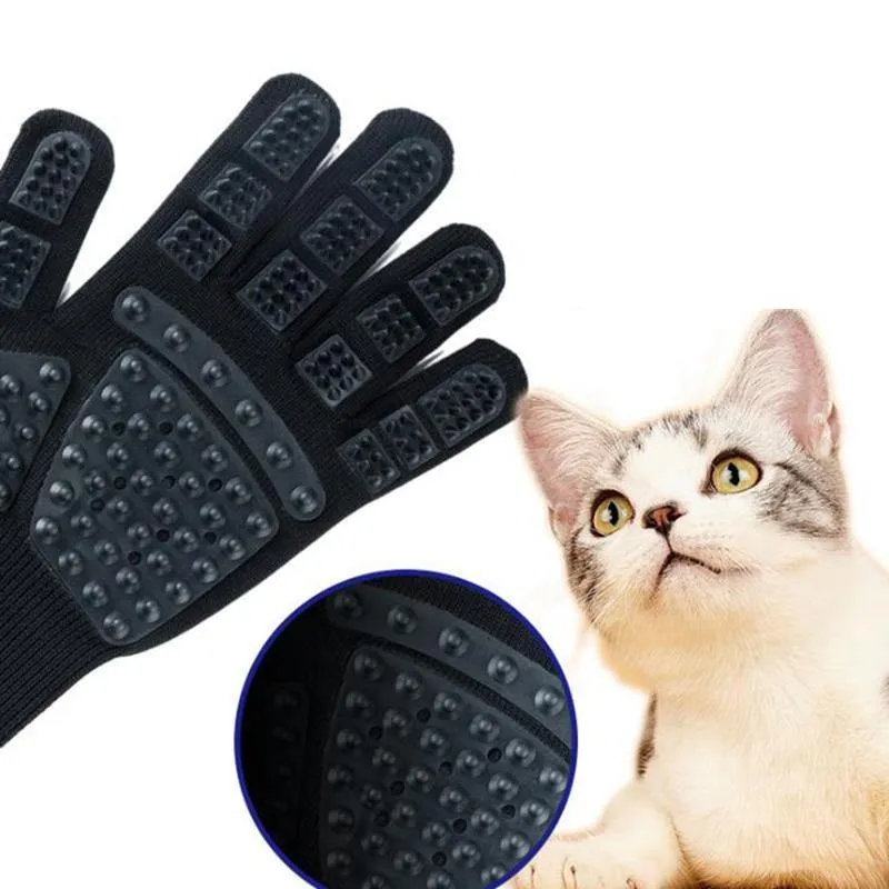 Pet Grooming Gloves For Cats & Dogs