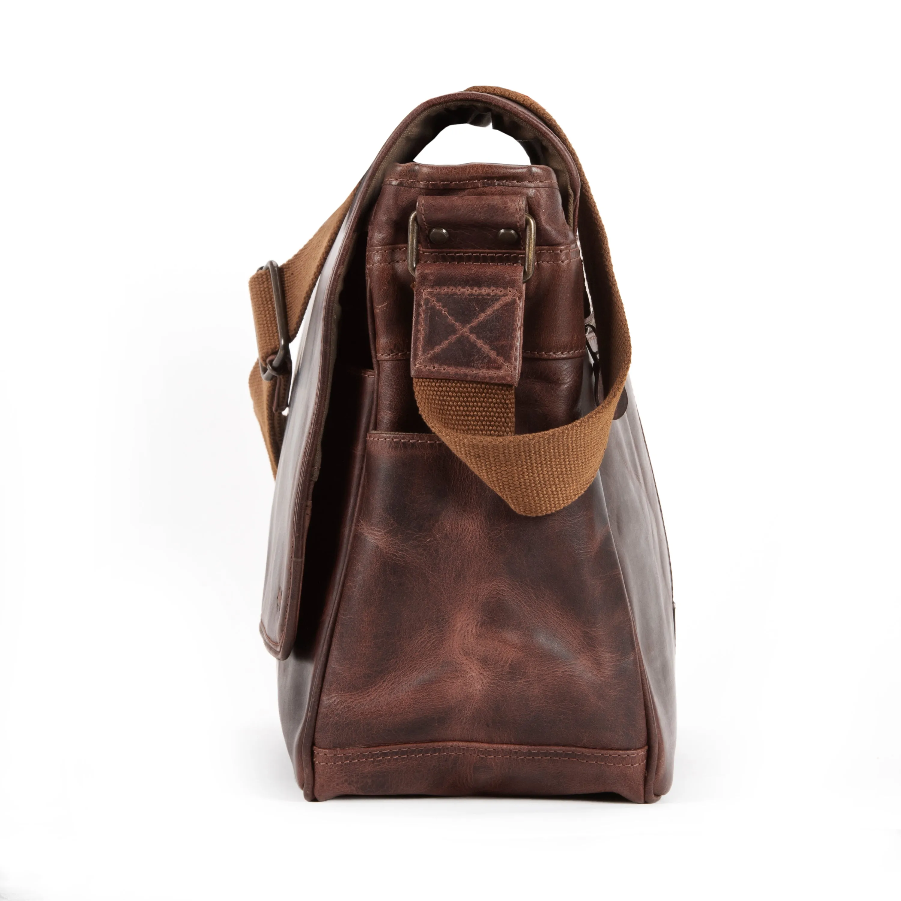 Pine Buffalo Leather Messenger Bag for Men