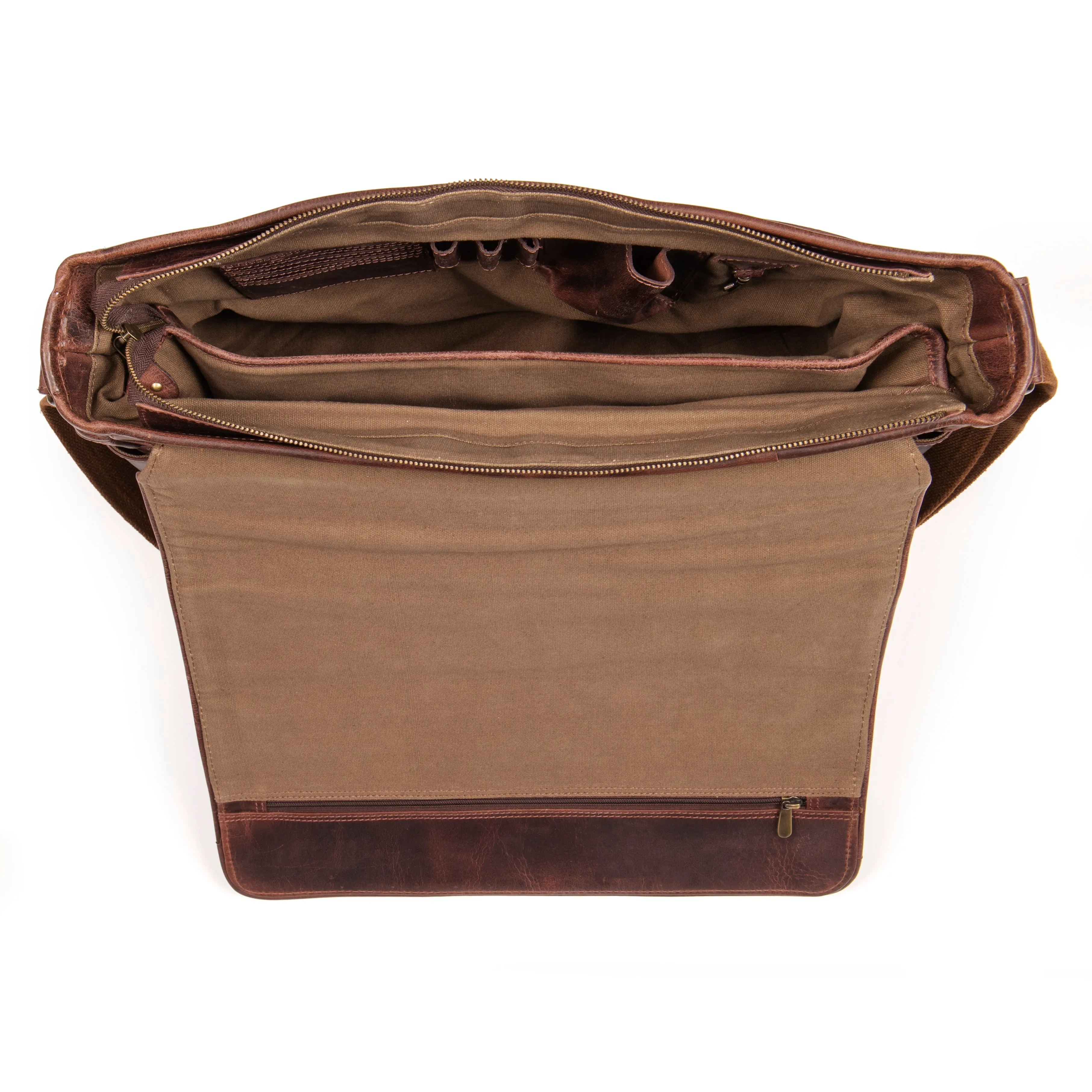 Pine Buffalo Leather Messenger Bag for Men