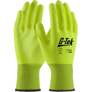 PIP G-Tek 33-425LY Seamless Knit Polyurethane Coated Smooth Grip Glove, Hi-Vis Yellow, Pair of 12