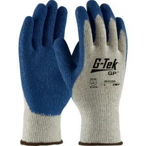 PIP G-Tek 39-C1300 Seamless Knit Cotton, Latex Coated Crinkle Grip Glove, Premium Grade, Gray, Pair of 12