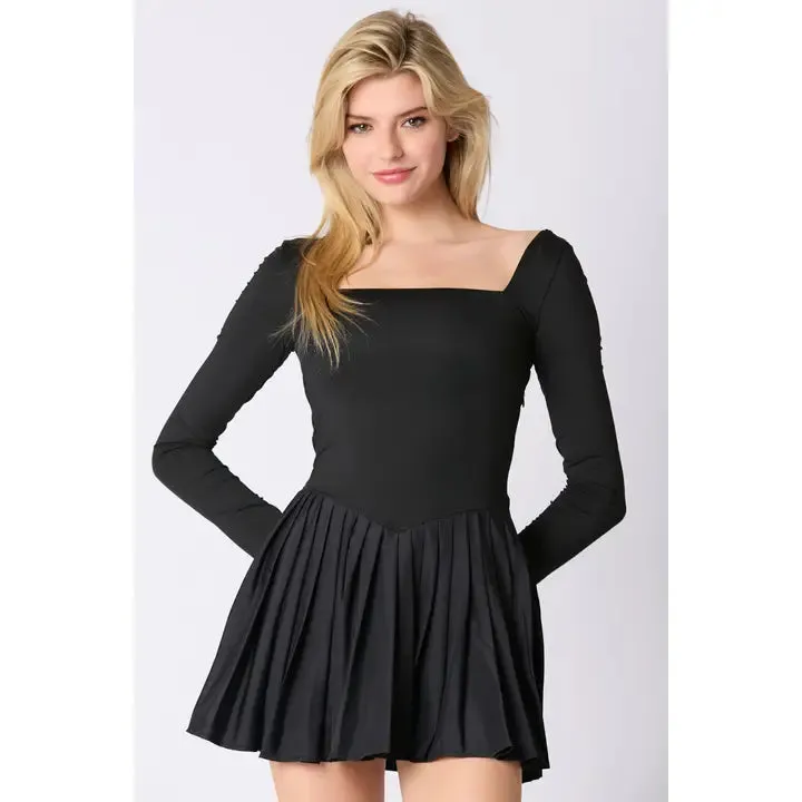 Pleated Skirt Romper