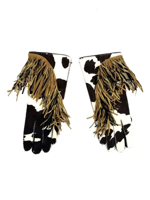 Ponyhair Cow Print Gloves