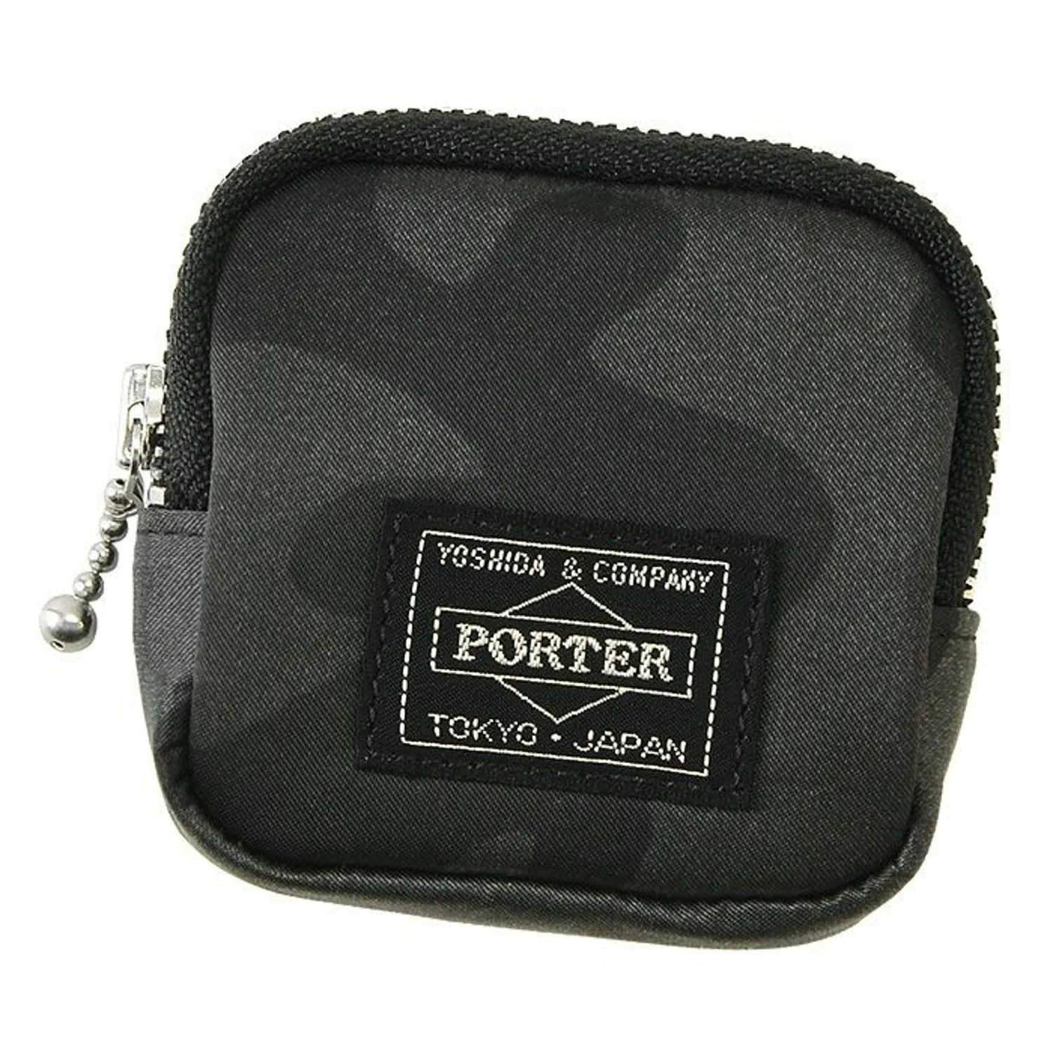 Porter Bill Woodland Camo Coin Case Black