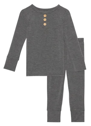 Posh Peanut Charcoal Heather L/S Henley Loungewear