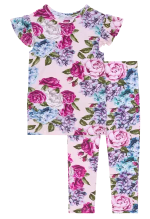 Posh Peanut Monroe Ruffled Capsleeve Loungewear