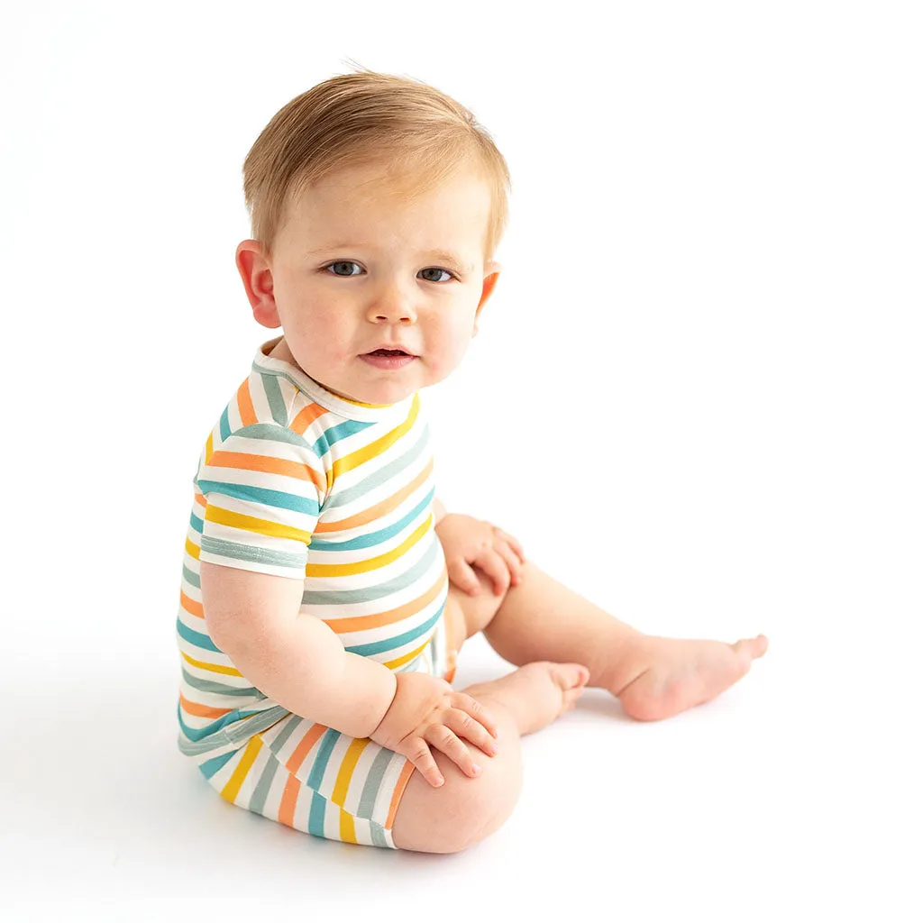 Posh Peanut Popsicle Stripe Basic Short Sleeve & Short Length Pajama