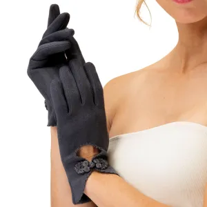 Powder Suki Faux Suede Gloves - Slate