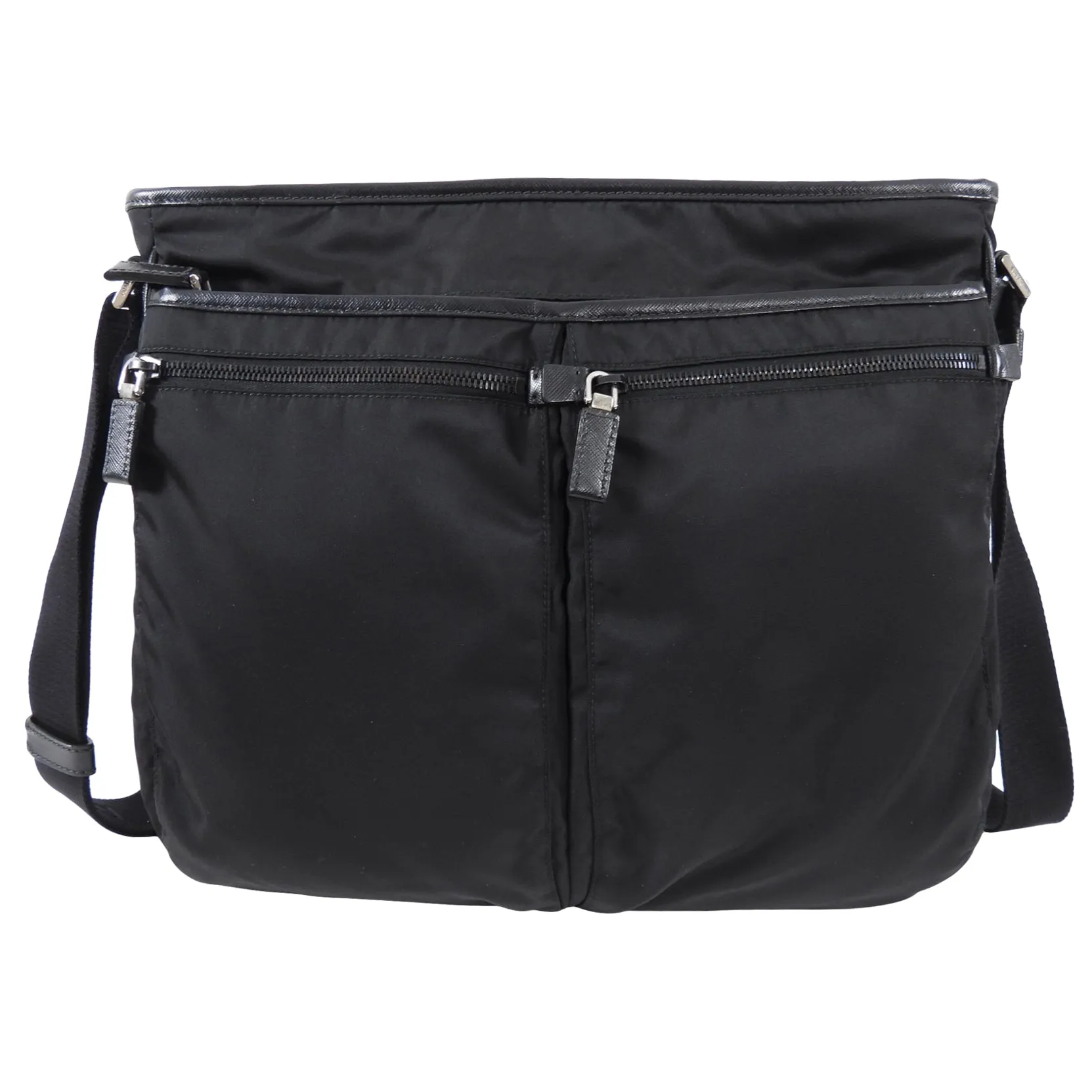 Prada Black Nylon Tessuto Messenger Bag