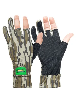 PRIMOS STRETCH FINGERLESS SURE GRIP GLOVES   MOSSY OAK BOTTOMLAND