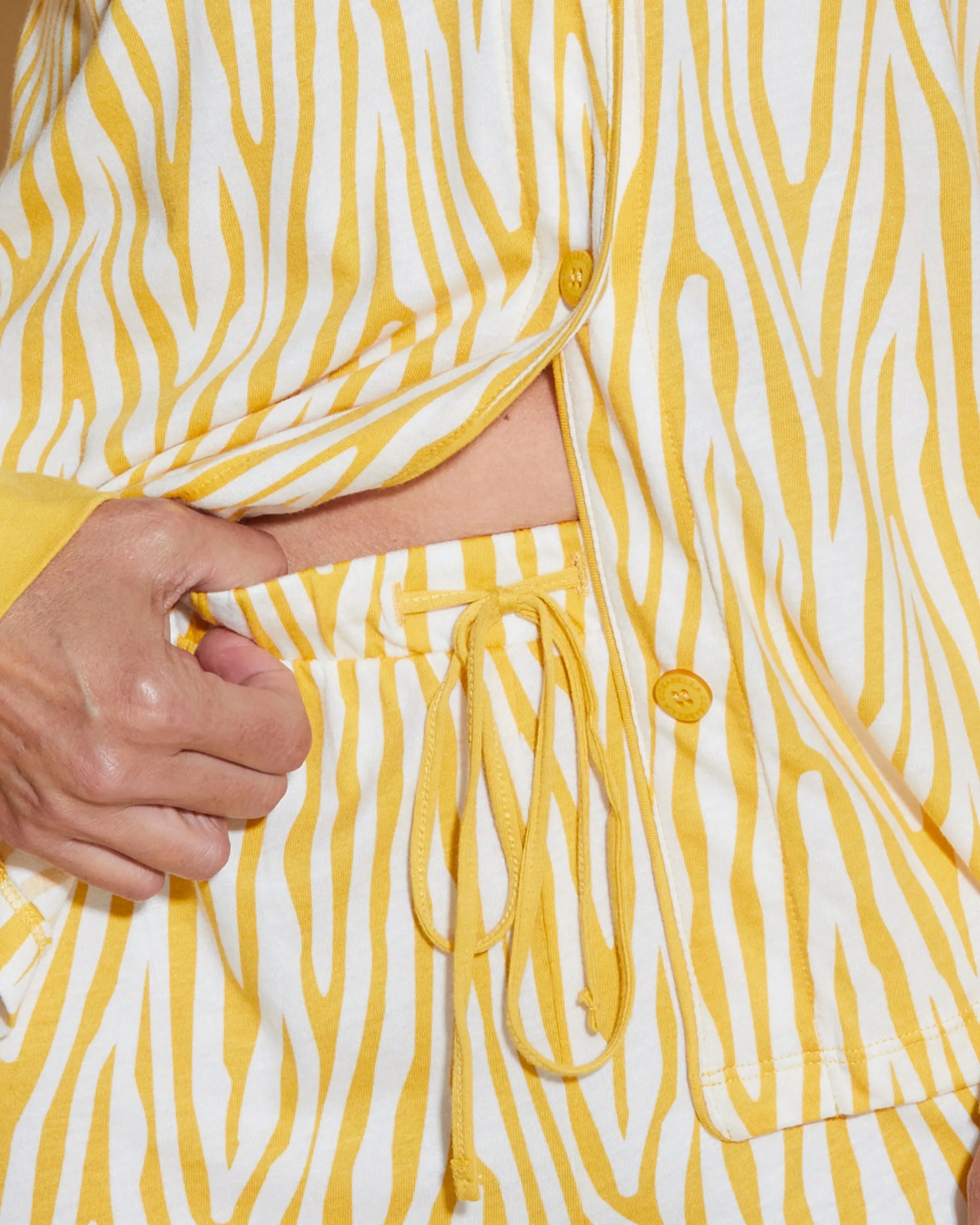 Printed Long Sleeve Top & Boxer Pajama Set