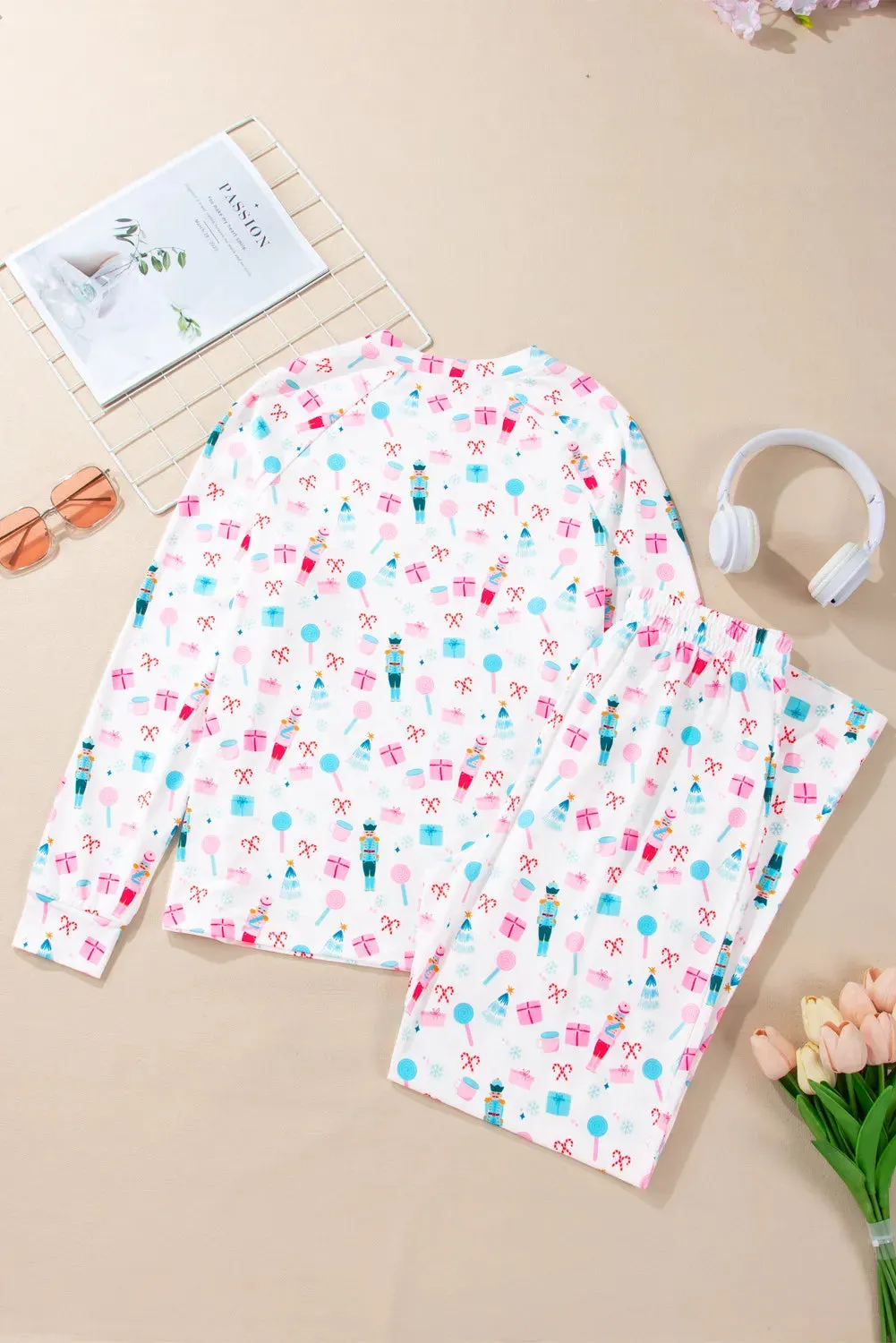 Printed Round Neck Lounge Set