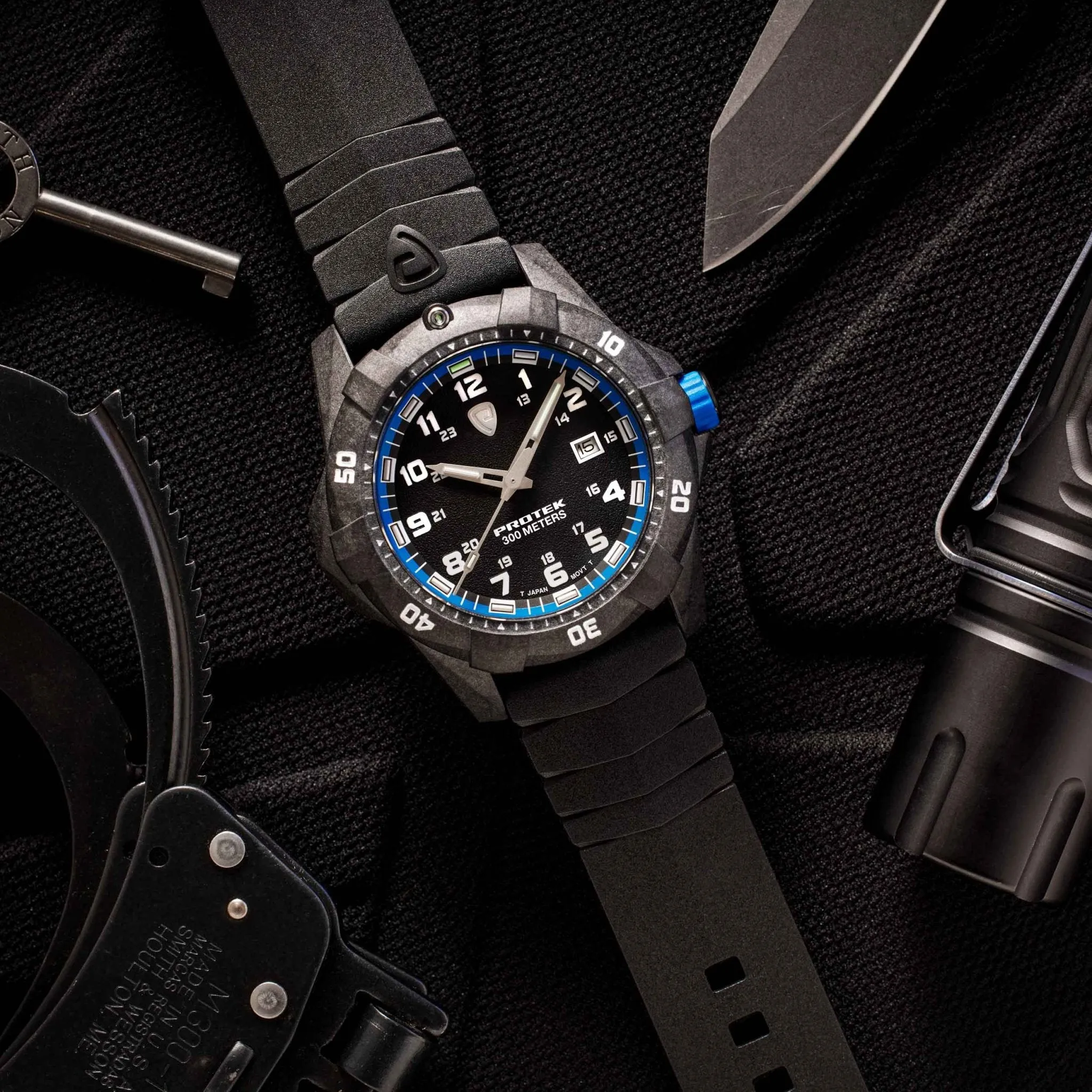 ProTek Carbon Dive 1000 Series Tritium Black Blue