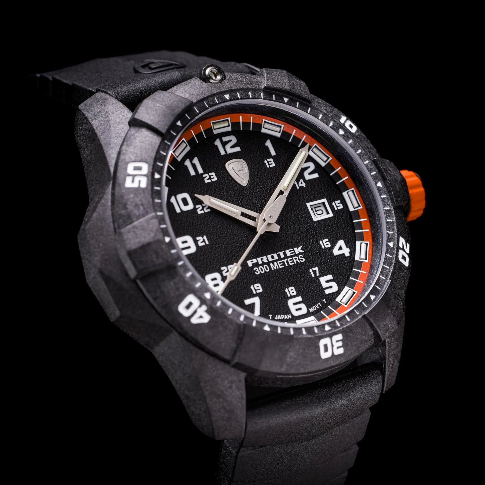ProTek Carbon Dive 1000 Series Tritium Black Orange