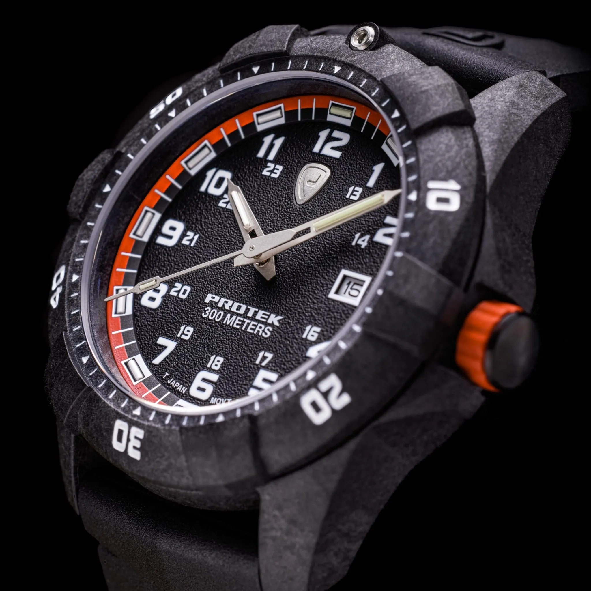 ProTek Carbon Dive 1000 Series Tritium Black Orange