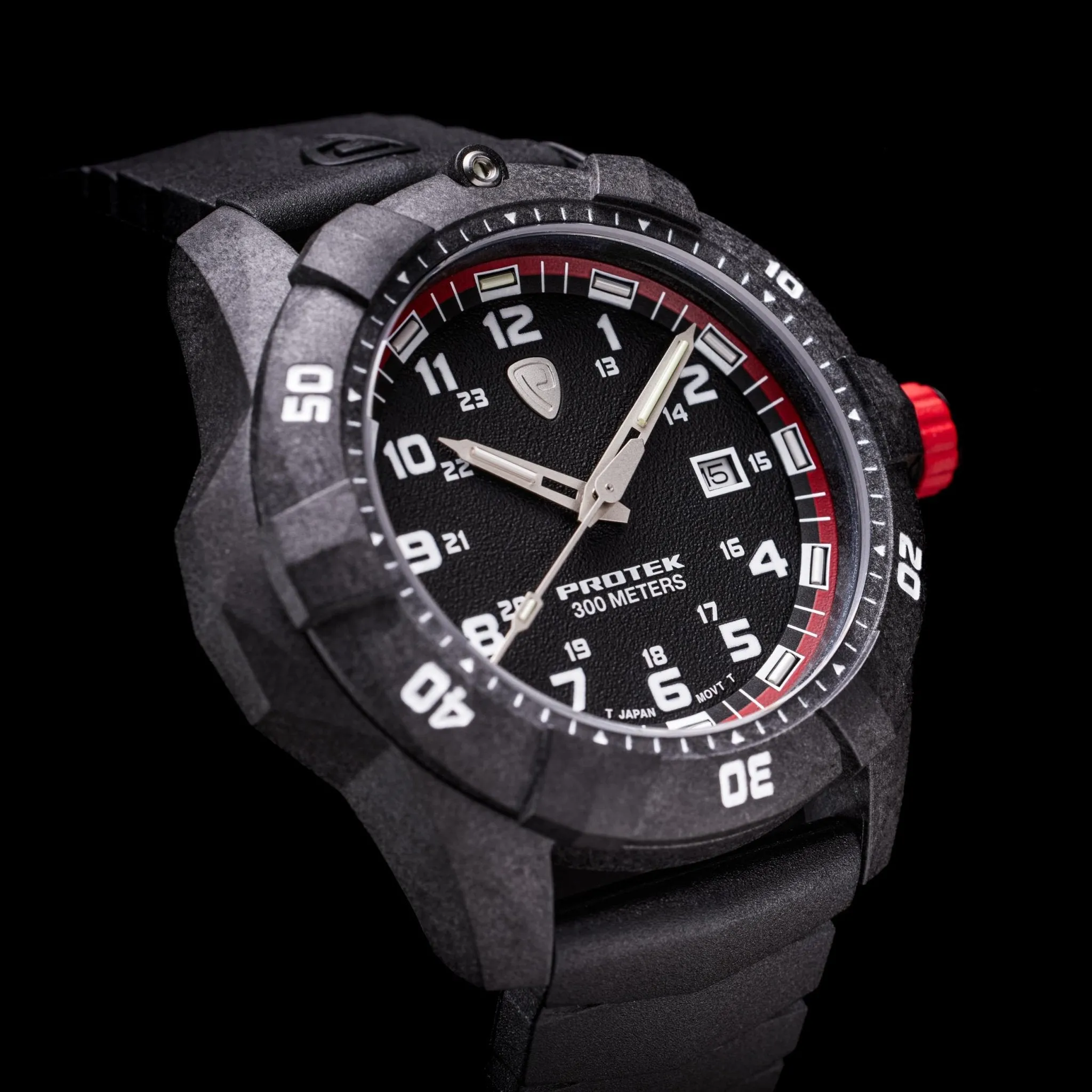 ProTek Carbon Dive 1000 Series Tritium Black Red