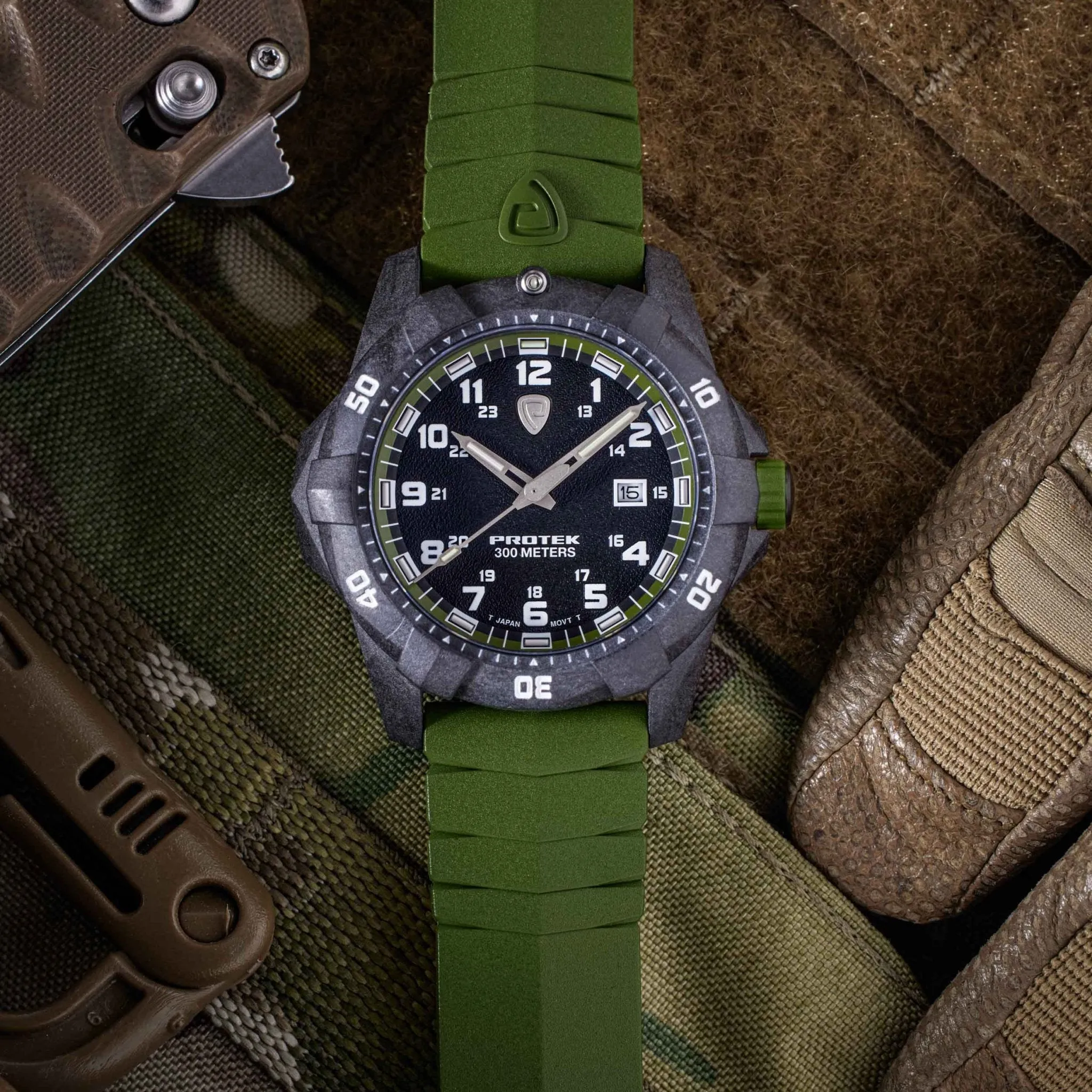 ProTek Carbon Dive 1000 Series Tritium Green