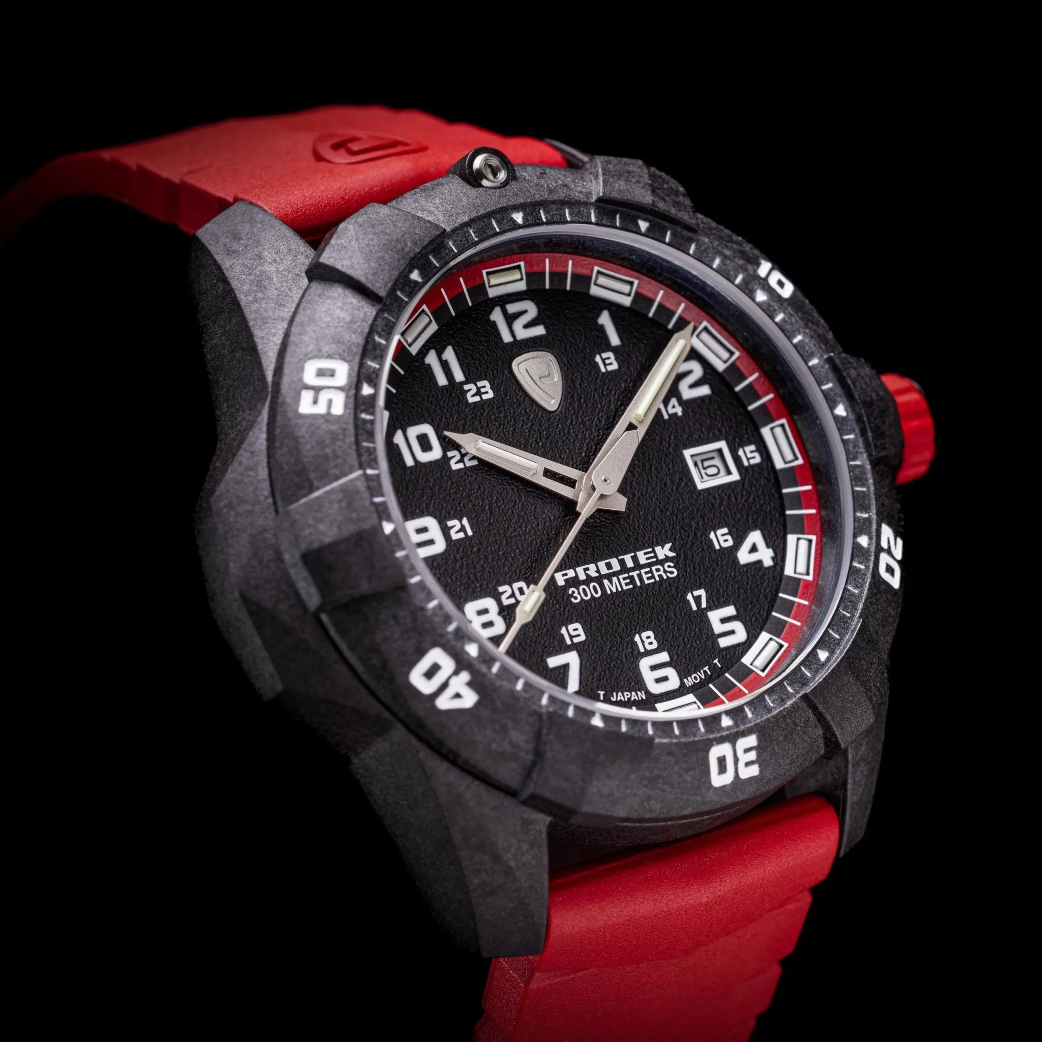 ProTek Carbon Dive 1000 Series Tritium Red