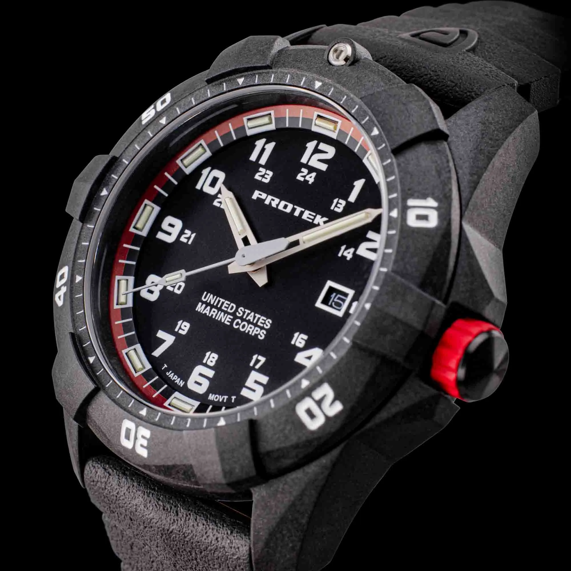 ProTek Carbon USMC Series Dive Black Red