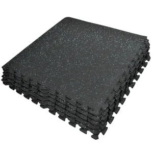 Puzzle Exercise Mat High ensity Rubber Interlocking Gym Tiles (Blue