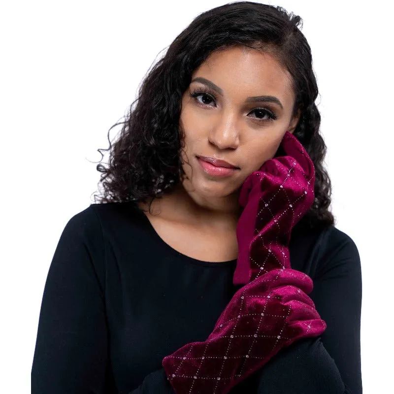 Radiant rhinestone touchscreen gloves (2 COLORS)