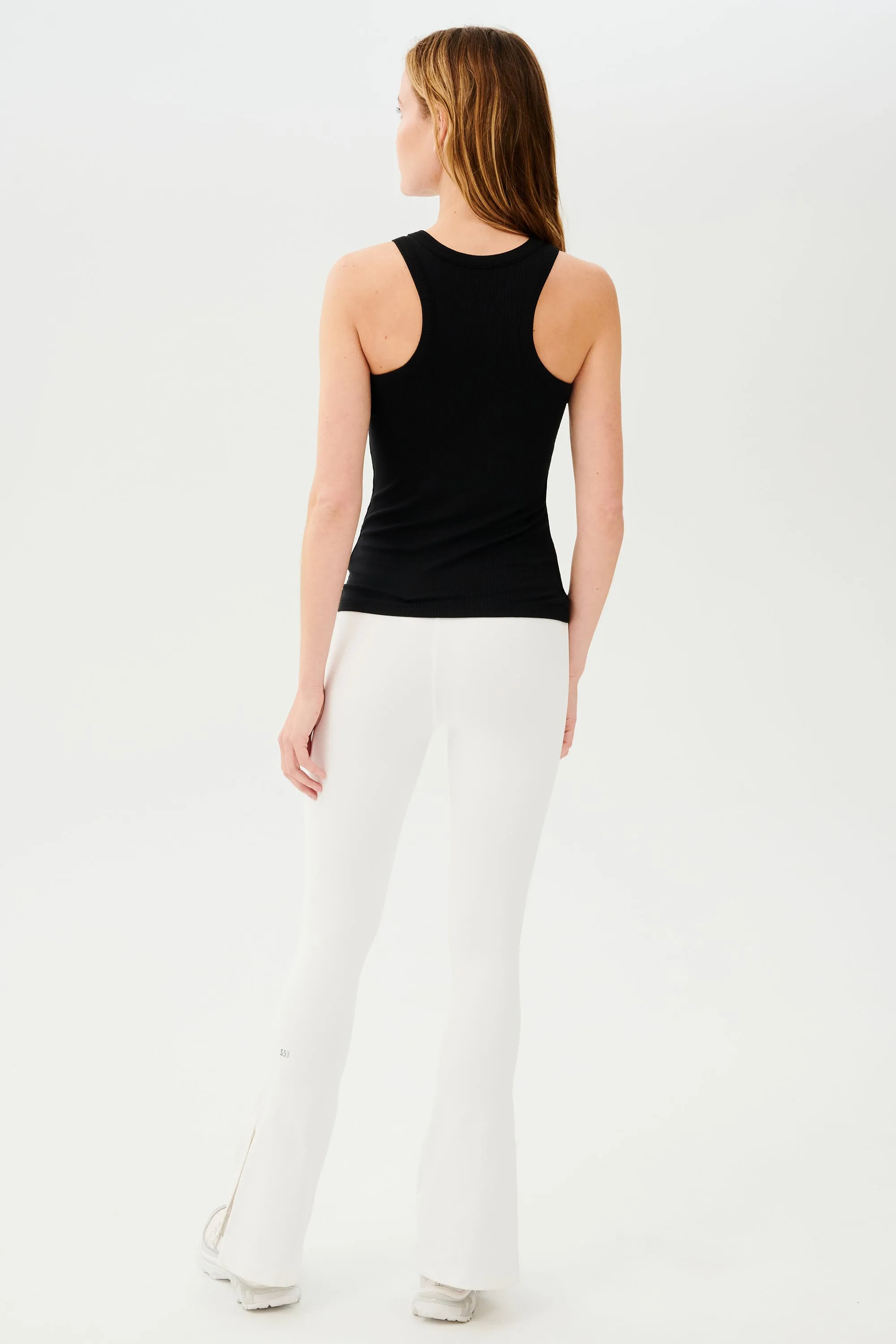 Raquel High Waist Flare w/ Split Hem - White