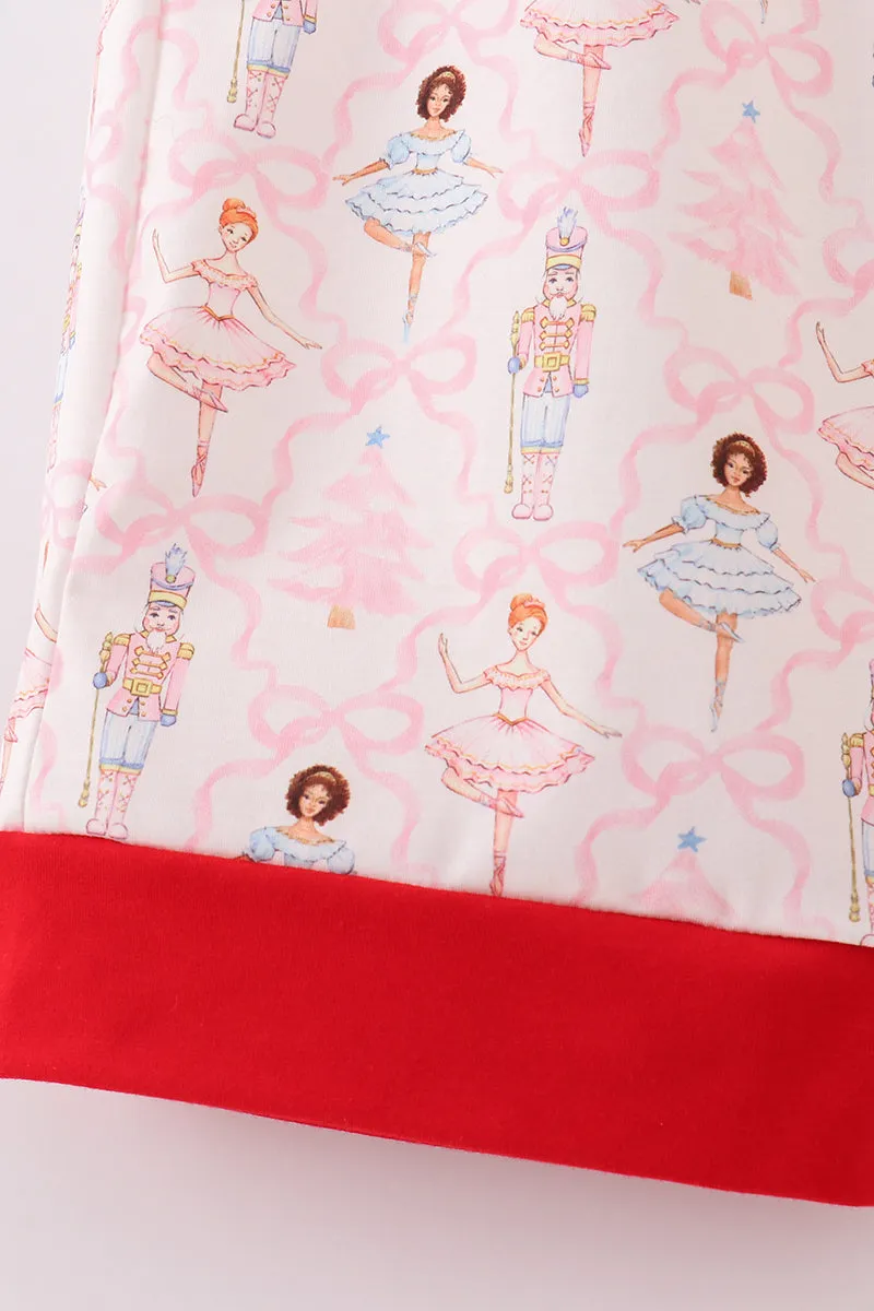 Red Nutcracker Print Women Pajamas Pants