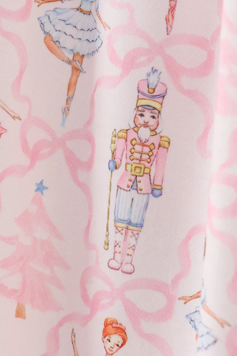 Red Nutcracker Print Women Pajamas Pants