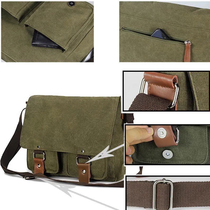 Retro Canvas Shoulder Bag For Students