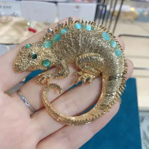 Rhinestone Lizard Brooch Pin
