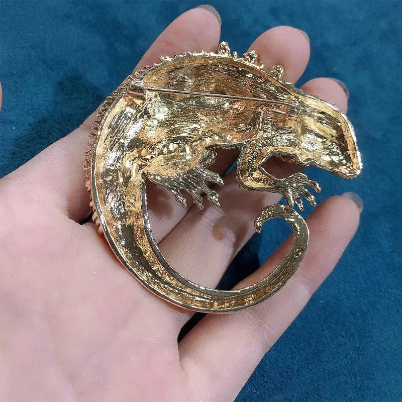 Rhinestone Lizard Brooch Pin