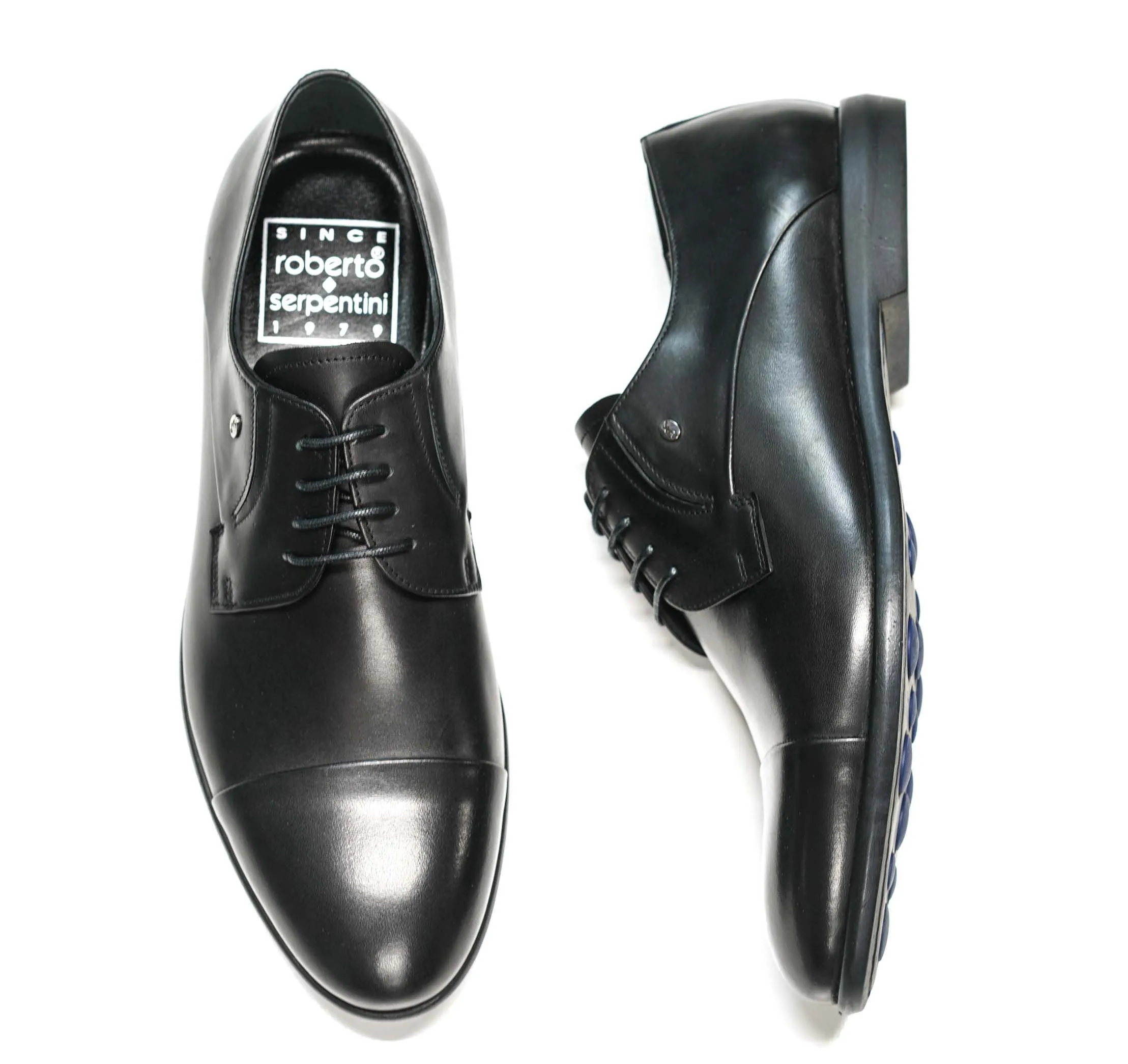 Roberto Serpentini Men’s Black Leather Lace Up Shoe S 45200