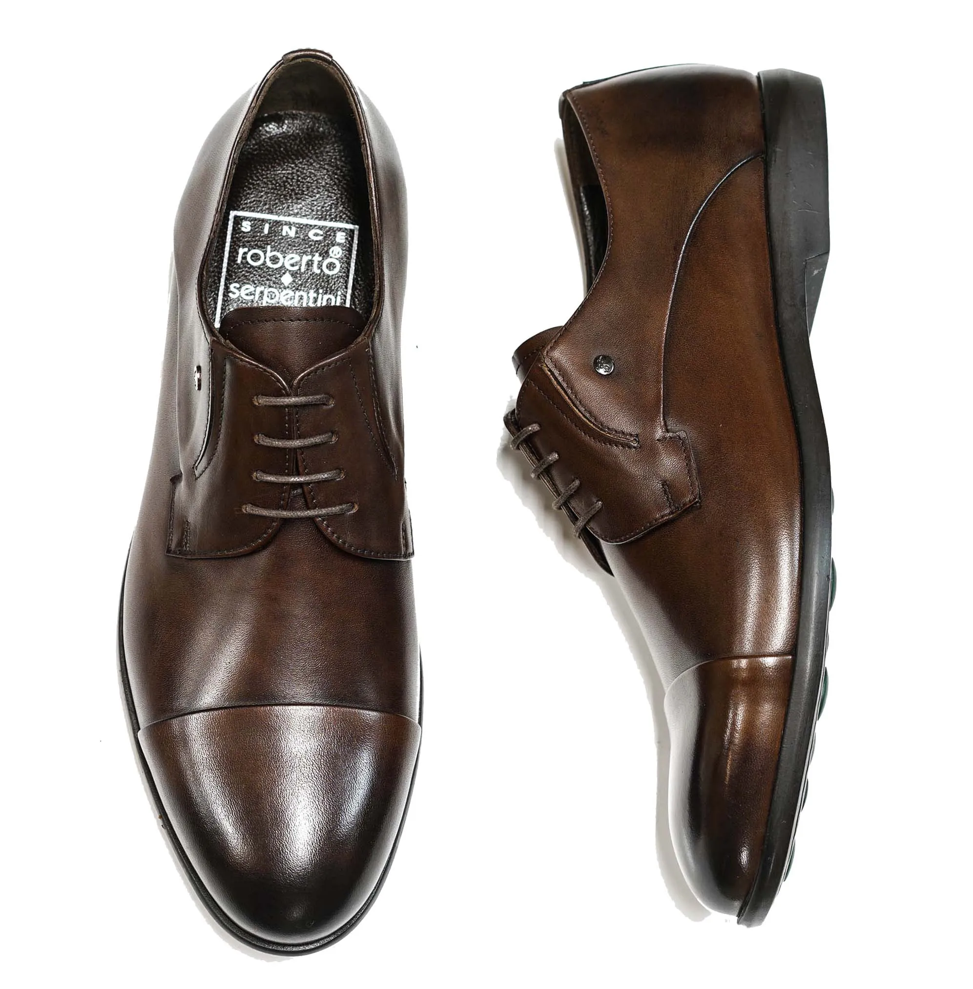 Roberto Serpentini Men’s Marrone Leather Lace Up Shoe 45200 50%off